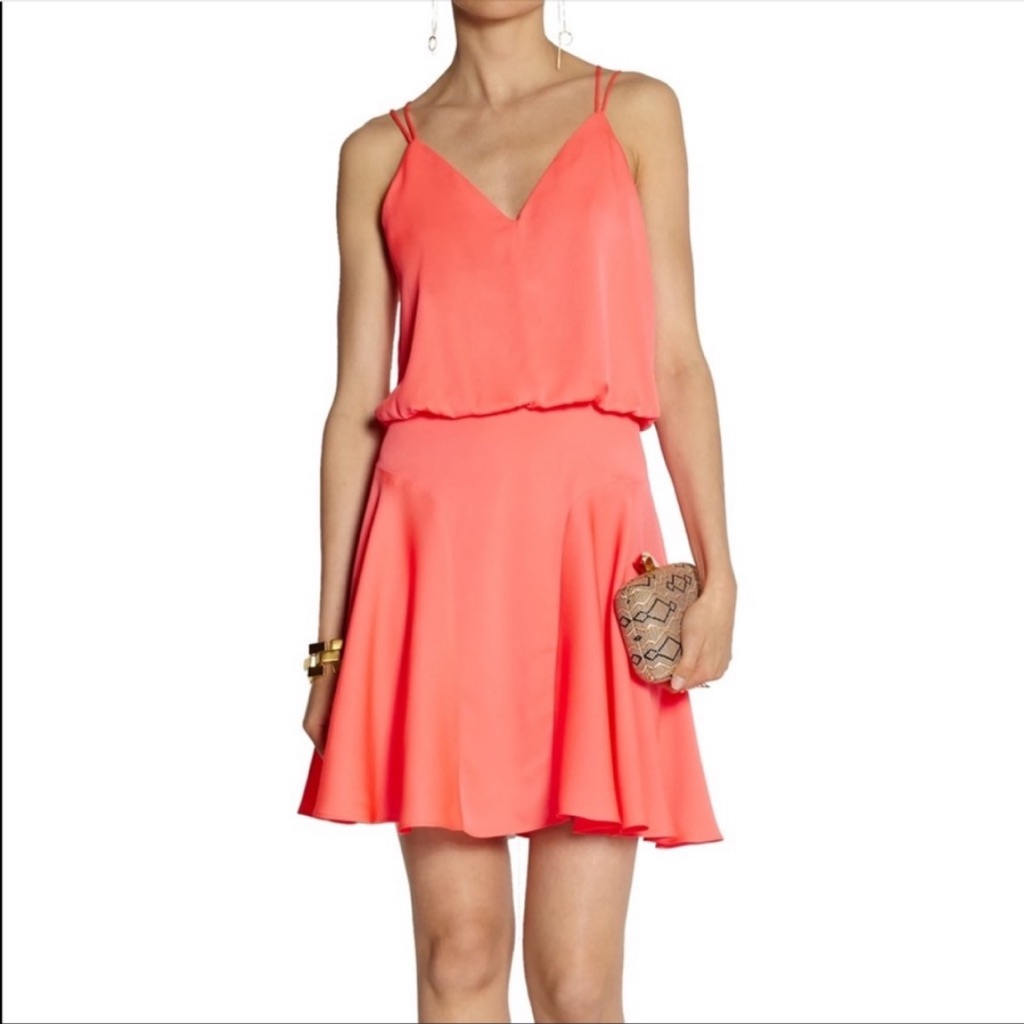 Milly Silk Coral Mini Dress